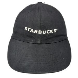 Starbucks Baseball Cap Black One Size Strapback Embroidered Logo Adjustable Hat